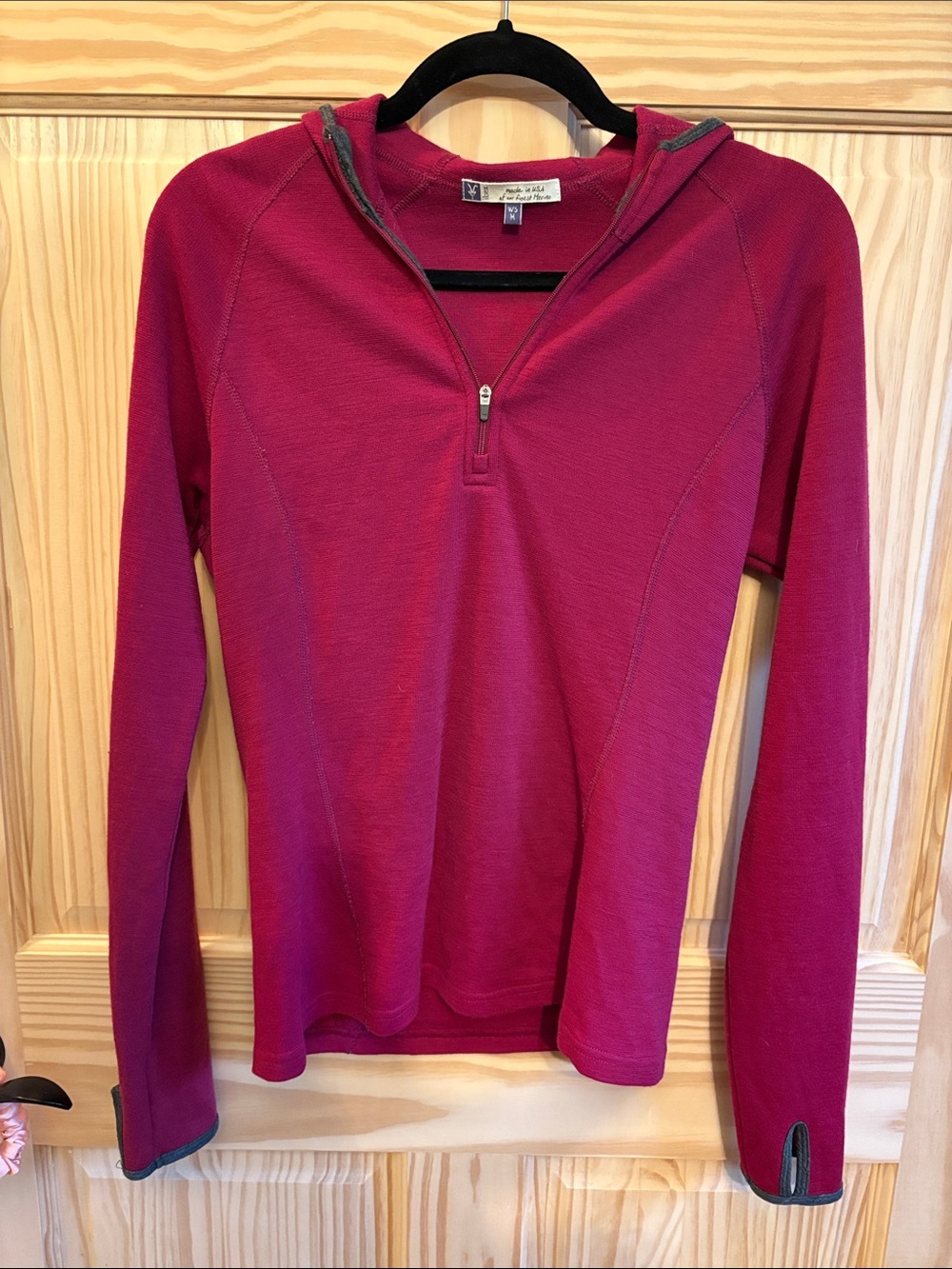 Smartwool Women's Magenta 1/4 Zip Merino Hoodie